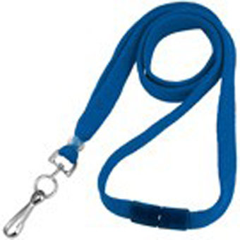 BRADY PEOPLE ID, LANYARD, 3/8 INCH WIDE BREAKAWAY WITH SWIVEL HOOK END FITTING, SOLD IN PKS OF 100